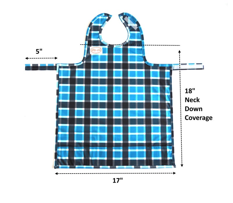 BIB-ON, Full-Coverage Bib and Apron Combination for Infant, Baby, Toddler Ages 0-4. (Pink Plaid) - Image 5